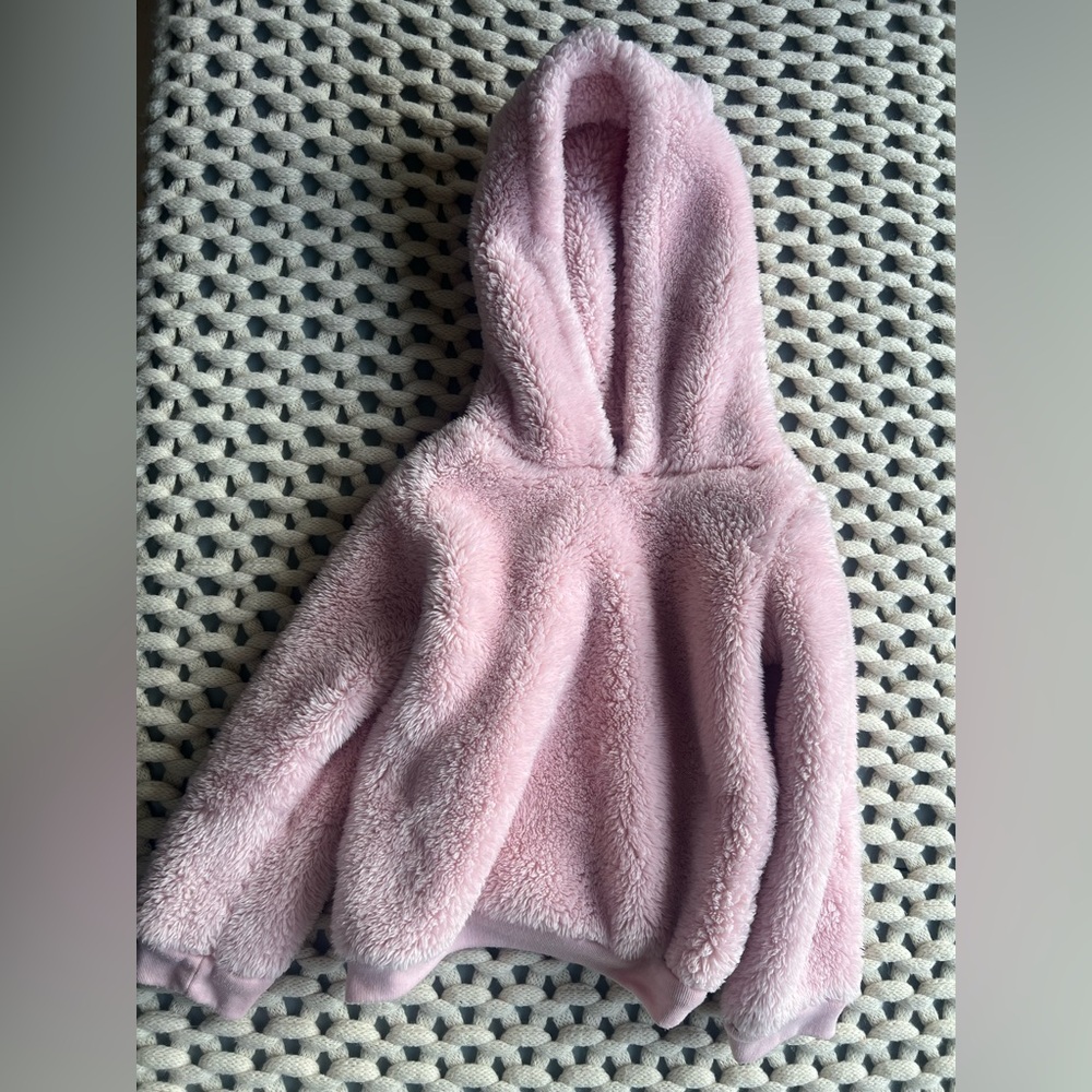 Carters 5T pink fuzzy hoodie with ears